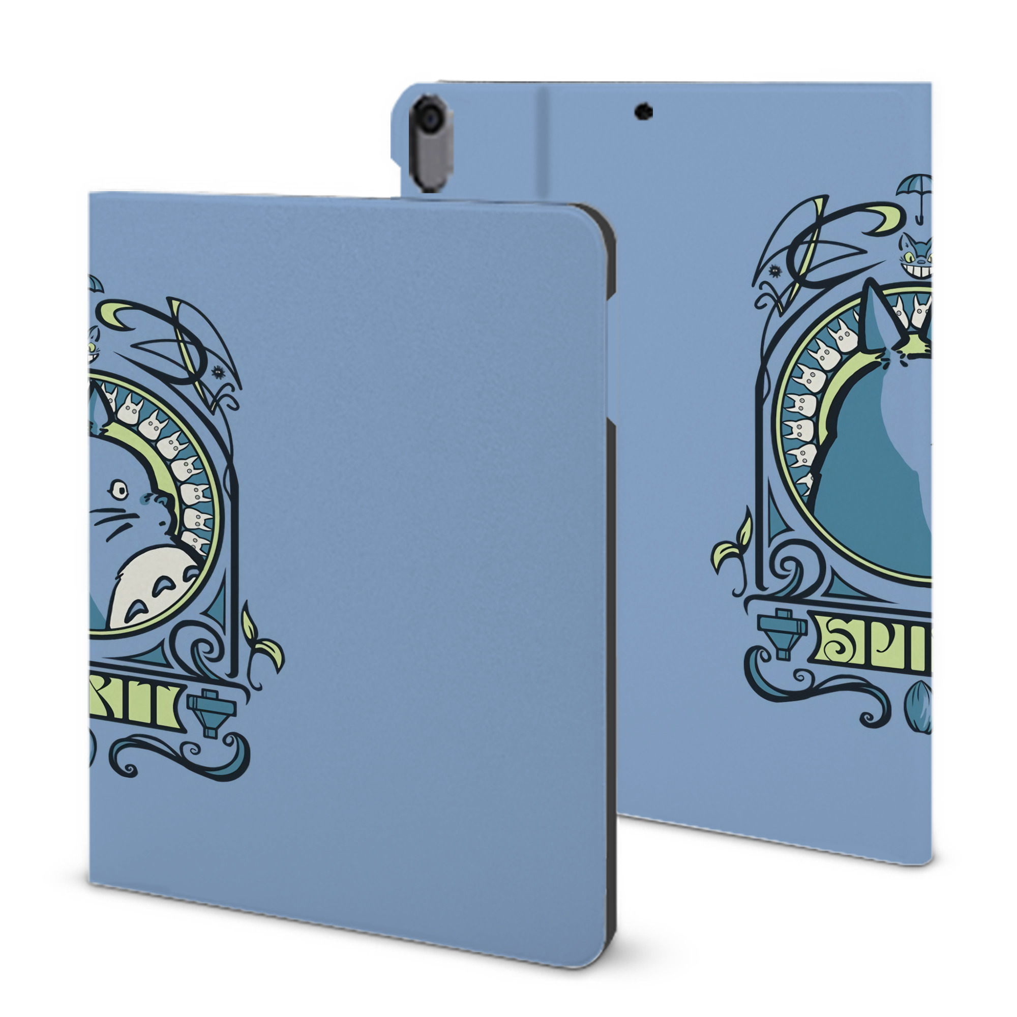 （画像用） となりのトトロ 草壁メイ 草壁サツキ My Neighbor Totoro Satsuki Kusakabe Mei Kusakabe IPad ケース ブック型 PUレザー TPU 耐衝撃 軽量 薄型 ペン収納なし 全面保護 IPad 各モデル対応